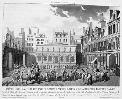 Las festividades de la coronación, París, 2 de diciembre de 1804, siglo XIX de Unbekannt