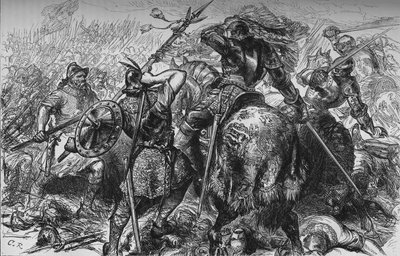 La lucha por el estandarte en Pinkie, 10 de septiembre de 1547, c. 1880 de Unbekannt