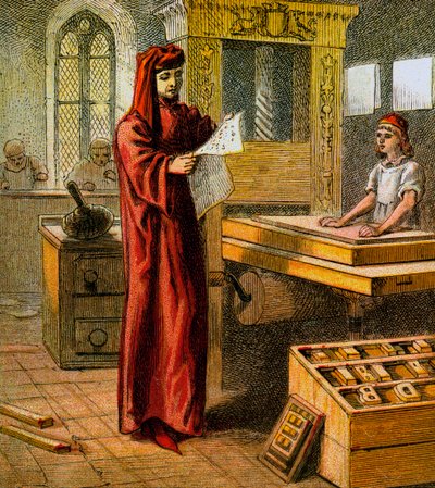 El primer impresor inglés, siglo XV, c1850 de Unbekannt