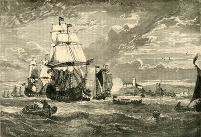 La Primera Flota de la Compañía de las Indias Orientales Saliendo de Woolwich, 1601, 1890 de Unbekannt