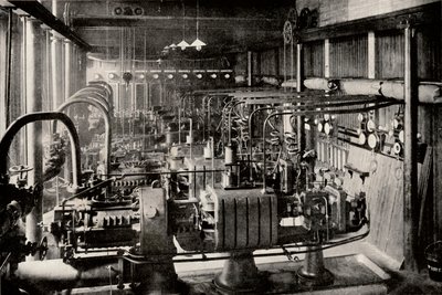 La primera estación generadora turboeléctrica de Parsons, c. 1916 de Unbekannt