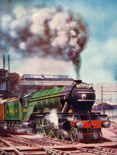 El Flying Scotsman saliendo de la estación de Kings Cross, remolcado por el No. 2563, 1935-36 de Unbekannt