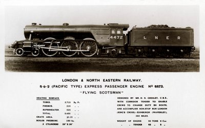 La locomotora de vapor Flying Scotsman, siglo XX de Unbekannt