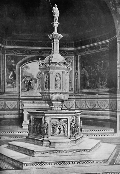 La fuente en la iglesia de San Giovanni, Siena, 1903 de Unbekannt