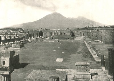 El Foro de Pompeya y el Vesubio, Italia, 1895 de Unbekannt