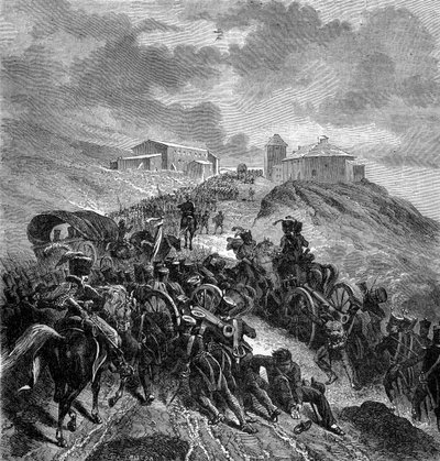 El ejército francés cruzando la Sierra de Guadarrama, España, 22-24 de septiembre de 1808 de Unbekannt