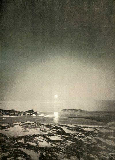La luna llena en el crepúsculo de otoño, c. 1908-1909 de Unbekannt