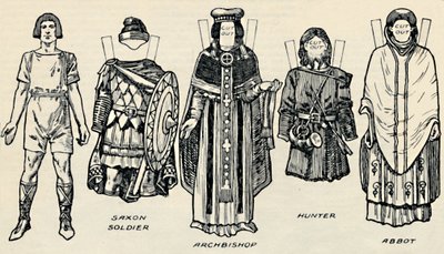 La galería del traje británico: El vestido de los daneses y los anglosajones posteriores, c. 1934 de Unbekannt