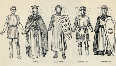 La Galería del Traje Británico: Tipos de vestimenta en tiempos de los primeros Plantagenet, c. 1934 de Unbekannt