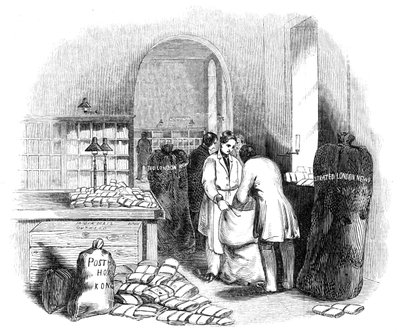 La Oficina General de Correos, Empacando el Correo Indio, 1844 de Unbekannt