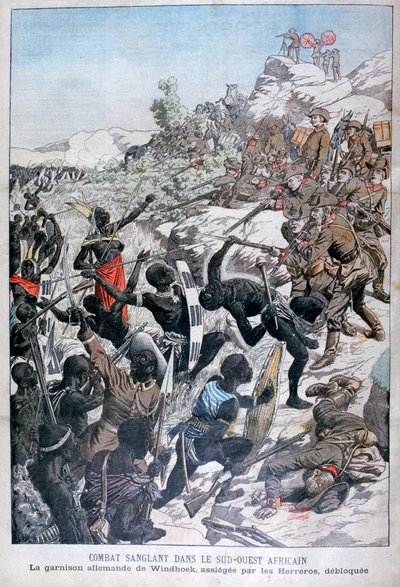 La guarnición alemana de Windhoek, sitiada por los Herero, África del Sudoeste, 1904 de Unbekannt