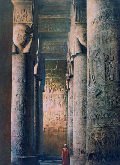El Gran Salón, Templo de Hathor, Dendera, Egipto, siglo XX de Unbekannt