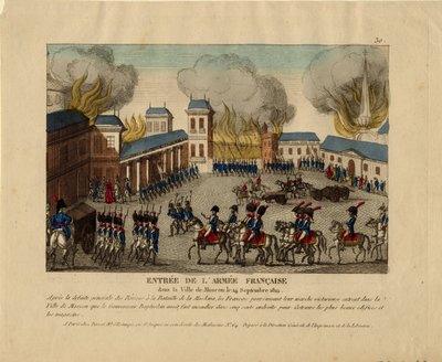 La Grande Armée entra en la ciudad de Moscú, 1812 de Unbekannt