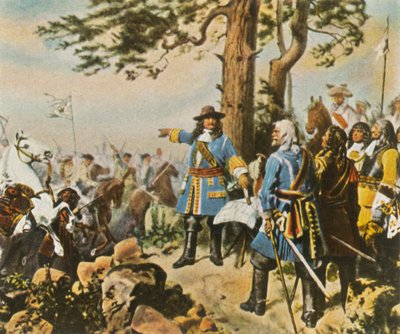 Los comandantes del Gran Elector antes de la Batalla de Fehrbellin, 28 de junio de 1675 de Unbekannt