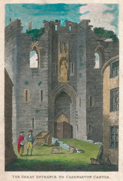 La Gran Entrada al Castillo de Caernarvon, 1808 de Unbekannt