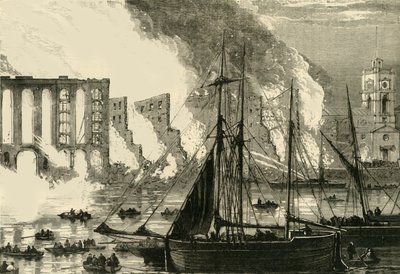 El gran incendio en Cottons Wharf Tooley Street, 1861 de Unbekannt