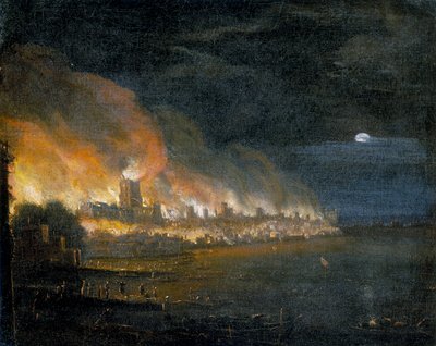 El Gran Incendio de Londres, 1666, c1666 de Unbekannt