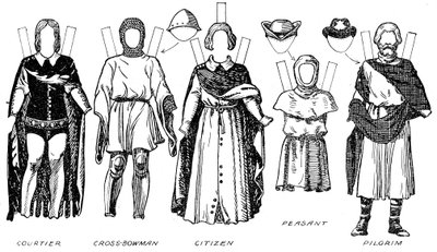 La Gran Galería del Traje Británico: Vestido usado en el reinado de Eduardo III, c. 1934 de Unbekannt