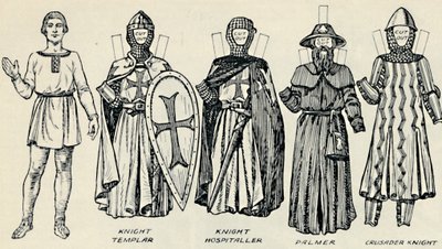 La gran galería del traje británico: Vestidos variados usados en tiempos normandos, c1934 de Unbekannt