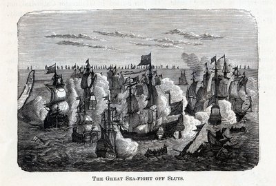 La gran batalla naval de Sluys, 1882 de Unbekannt