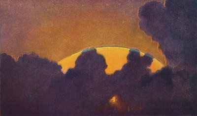 El destello verde al atardecer, el color prismático más raro refractado por la atmósfera, c. 1935 de Unbekannt