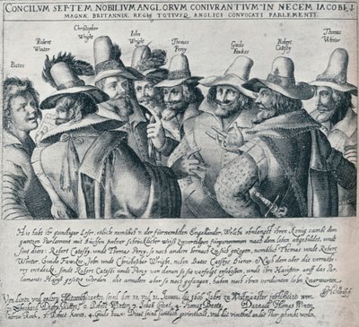 Los conspiradores de la pólvora y su sirviente Bates, 1605, 1901 de Unbekannt