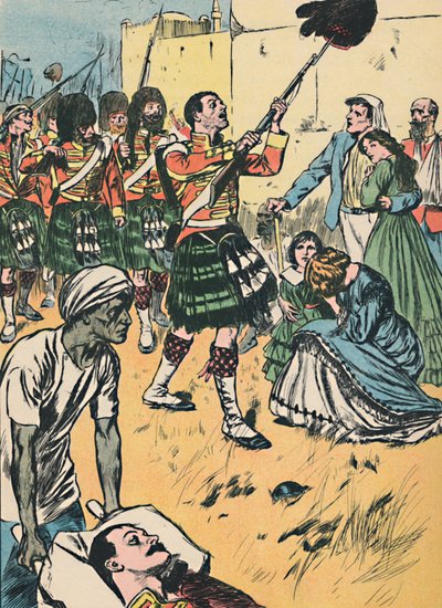 Los Highlanders entrando en Lucknow, c. 1907 de Unbekannt