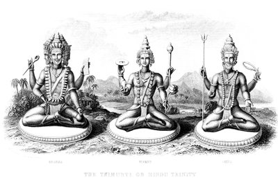 La trinidad hindú, c1800 de Unbekannt