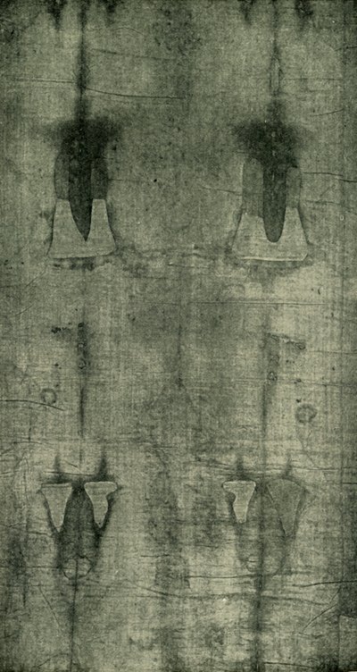 La Sábana Santa - Impresión del cuerpo vista desde atrás, 1902 de Unbekannt