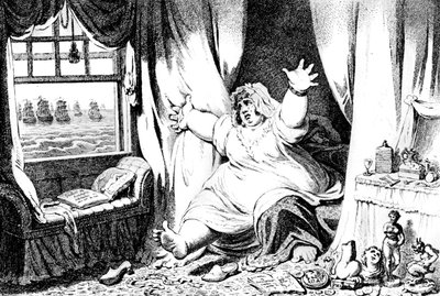 La vista hostil de Lady Hamilton, siglo XIX de Unbekannt