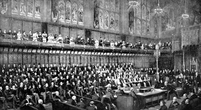 La Cámara de los Lores durante el debate sobre la autonomía, c.1905 de Unbekannt
