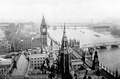 Las Casas del Parlamento, vistas desde la Torre Victoria, Westminster, Londres, c1905 de Unbekannt