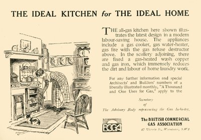 La cocina ideal para el hogar ideal - La Asociación Comercial de Gas Británica, 1920 de Unbekannt