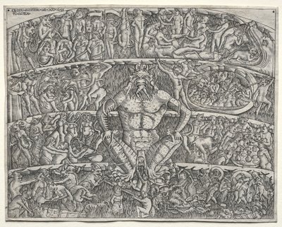 El Infierno según Dante, después del fresco en el Campo Santo en Pisa, 1400s de Unbekannt