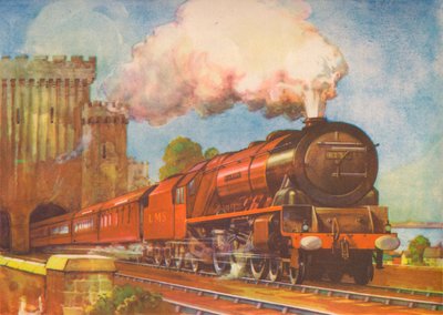 El correo irlandés, L.M.S., pasando sobre el puente de Conway, 1940 de Unbekannt