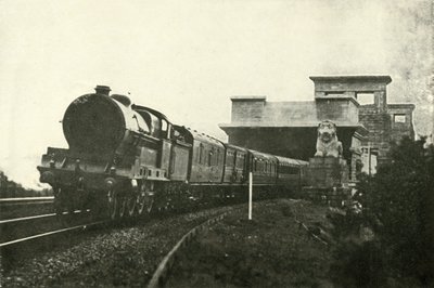 El correo irlandés saliendo del puente Menai, c1930 de Unbekannt