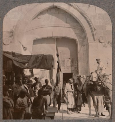 La Puerta de Jaffa cerrada, mostrando el Ojo de la Aguja, Jerusalén de Unbekannt