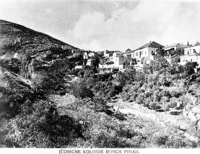 La colonia judía de Rosch Pinah, c.1900 (fotolitografía) de Unbekannt