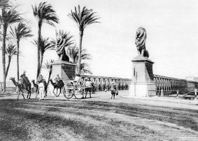 El Puente Kasr-El-Nile, El Cairo, Egipto, c1920s de Unbekannt