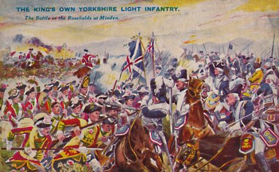 La Infantería Ligera del Rey de Yorkshire. La Batalla en los Campos de Rosas en Minden, 1759 de Unbekannt