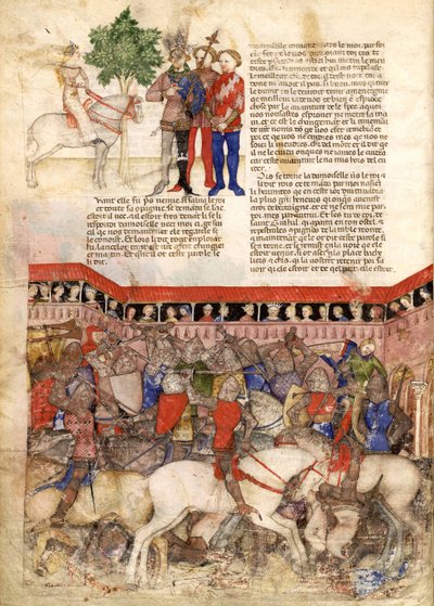 Los Caballeros de la Mesa Redonda Miniatura de La Búsqueda del Santo Grial y la Muerte de Arthus, ca 1220 de Unbekannt