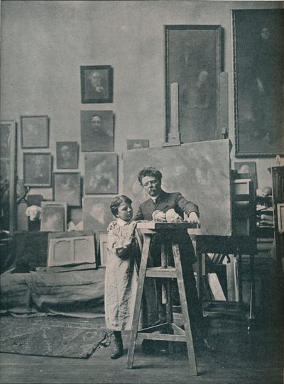 El difunto Eugene Carriere en su estudio, c1870-1890, 1906 de Unbekannt