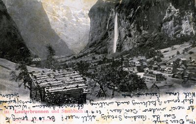 El Valle de Lauterbrunnen, Oberland Bernés, Suiza, 1903 de Unbekannt