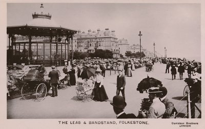 The Leas y Bandstand, Folkestone, finales del siglo XIX-principios del siglo XX de Unbekannt