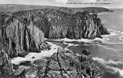 La Guarida de los Leones desde Pordenack, Lands End, Cornwall, principios del siglo XX de Unbekannt
