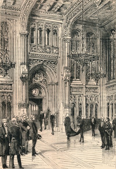 El vestíbulo de la Cámara de los Comunes, c1910 de Unbekannt