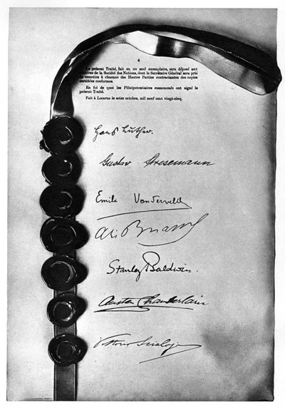 El Tratado de Locarno sellado y firmado en Londres, 1 de diciembre de 1925 de Unbekannt