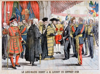 El alcalde de Londres le da al Sr. Loubet una caja de oro, 1903 de Unbekannt