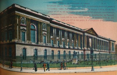 La Columnata del Palacio del Louvre, París, c. 1920 de Unbekannt