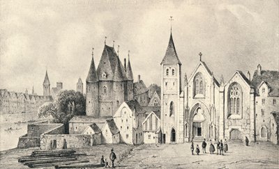 La Maison du Lieutenant y la Iglesia de St Landry en 1540, 1915 de Unbekannt